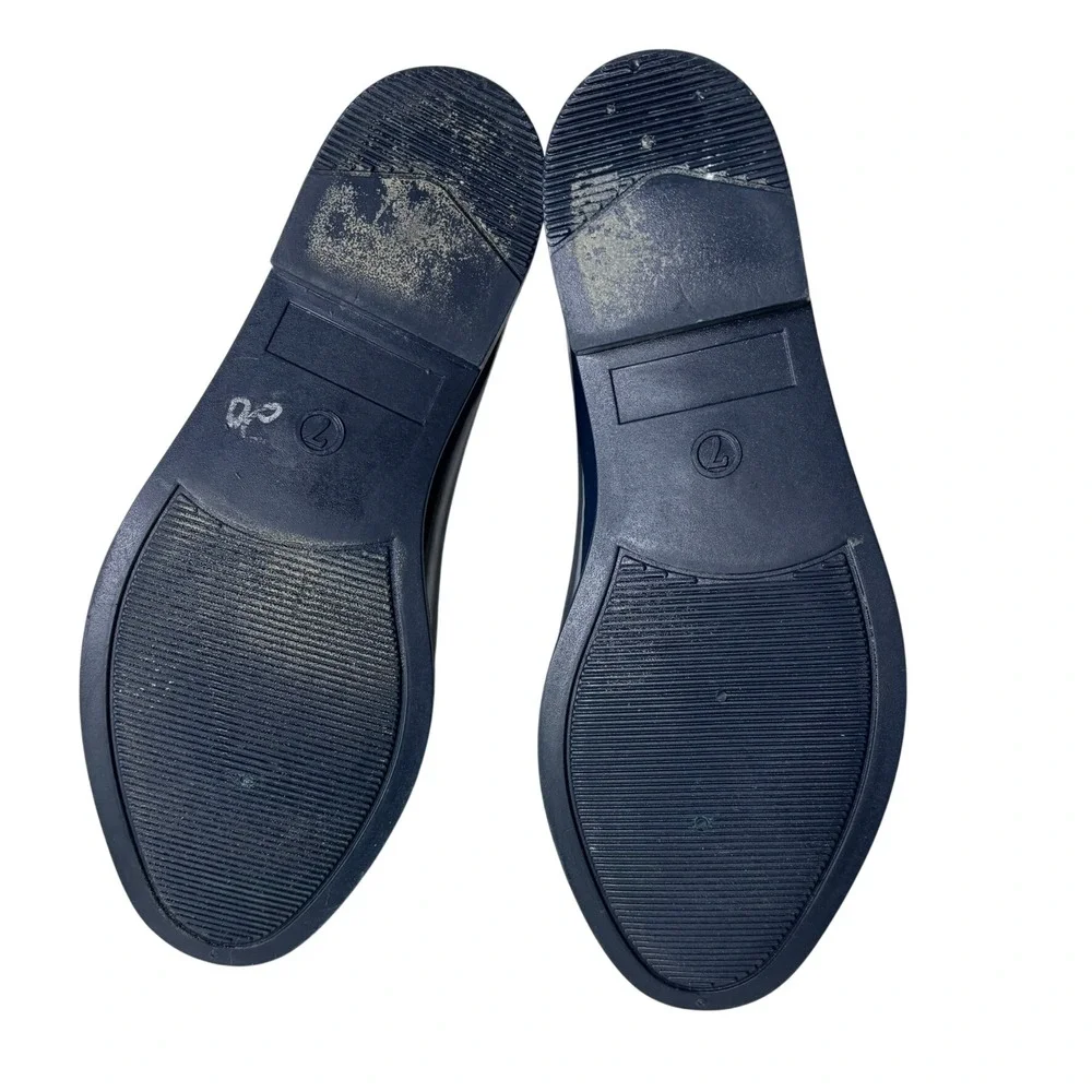 Nautica Rain Boots Women Size 7 Navy Blue Glossy Chelsea Ankle Booties‎
